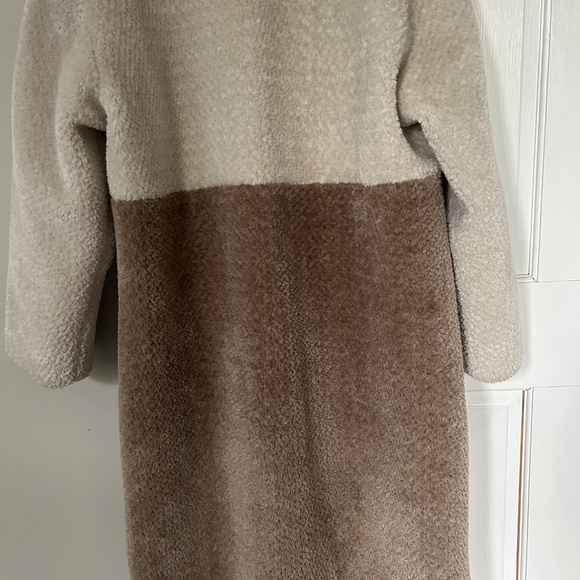Baum und Pferdgarten Daffy Faux Fur Colorblock Coat -Silver Birch Mix Size Small - Picture 2 of 9